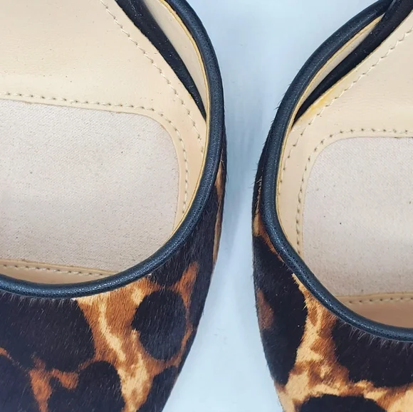 Alex Marie Leopard Ankle Strap Block Heels Leopard Print☆Real Fur - Picture 6 of 12